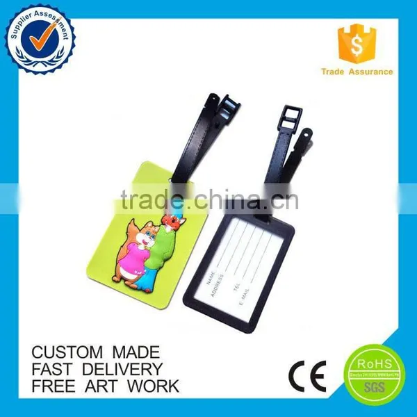2016 Cartoon Owl Eco-friendly Custom Luggage Tag Pvc photo-3