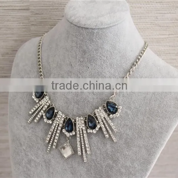 Wholesale White Gold Plated Women Necklace Water Drop Crystal Necklace photo-5