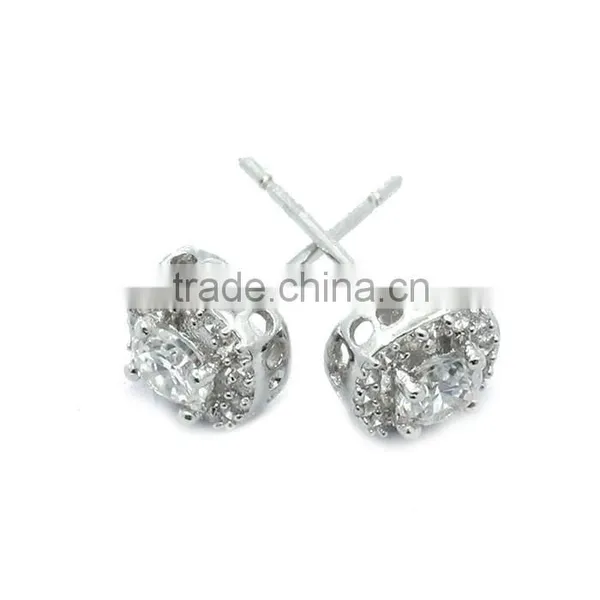925 Silver Jewelry Diamond Stud White Gold With Starry Dimond Stud Earrings photo-2