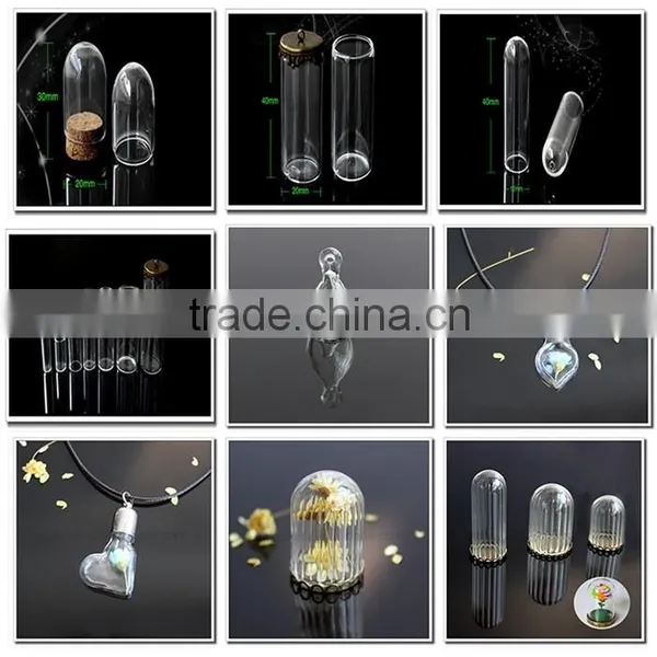 16mm18mm... Hand Blown Mini Large Medium Cover Crystal and Cap, Hollow Terrarium Necklace Pendants Christmas Clear Glass Ball