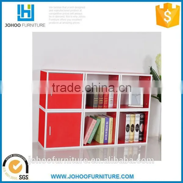 Modern Kindergarten Wood Furniture Colorful Wooden Children Bookshelf photo-3