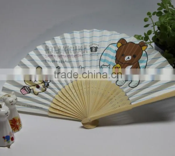 Lovely Theme Bamboo Paper Craft Hand Fan photo-2
