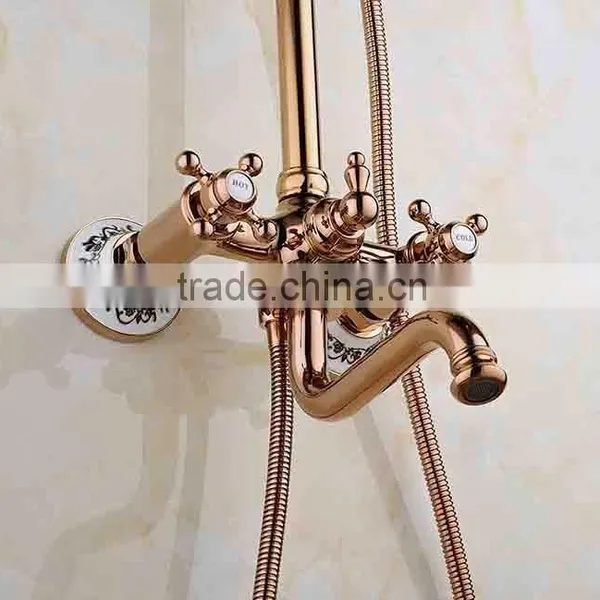 New Arrival in Wall Rose Gold Rainfall Shower Head Shower Set photo-6