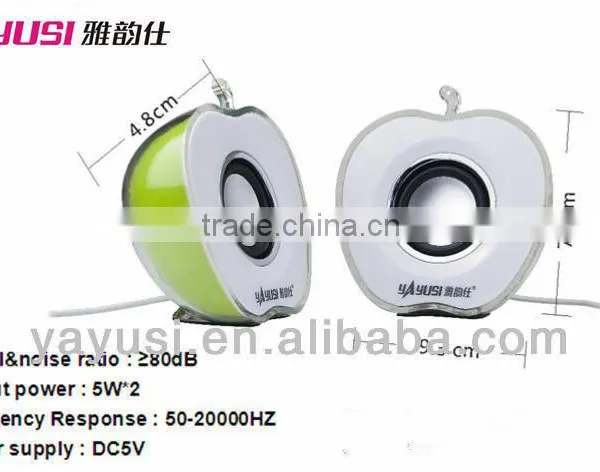 A.PPLE Shape USB2.0 Factory Mini Speaker With Light photo-4