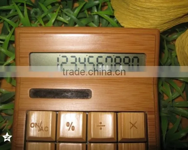 Solar Charge Bamboo Calculator Wood Calculator Unique for Christmas Gift photo-5