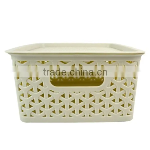 Plastic Storage Basket With Lid photo-4