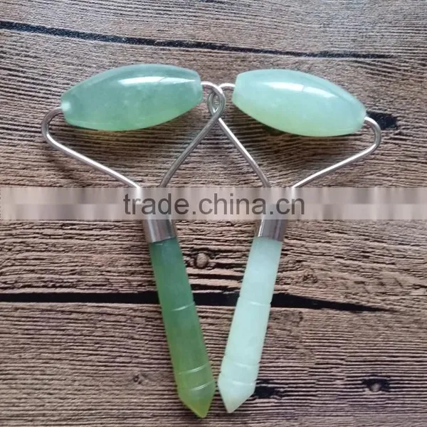 Natural Jade Roller Face Massager With Natural Jade With Silver Connector no Gold Connector photo-4
