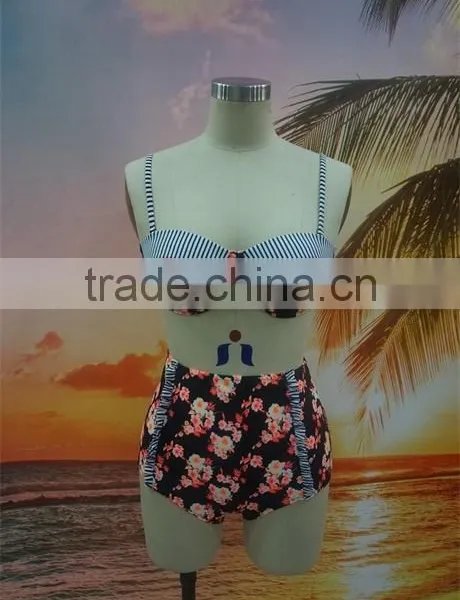 New Fashion Printed Flower Women Hot Sexy High Waist Bikini photo-3