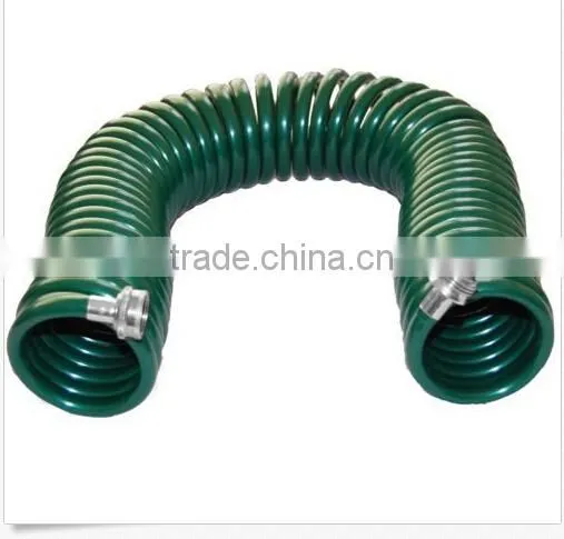 Moss Green Polyurethane Spiral Tube, PU Coil Hose With Brass Ends&Tail(6.5*10mm*6m),Pneumatic Fitting photo-2