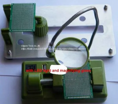 multi-function pcb repair holder platform fixtures with LED light magnifying glass