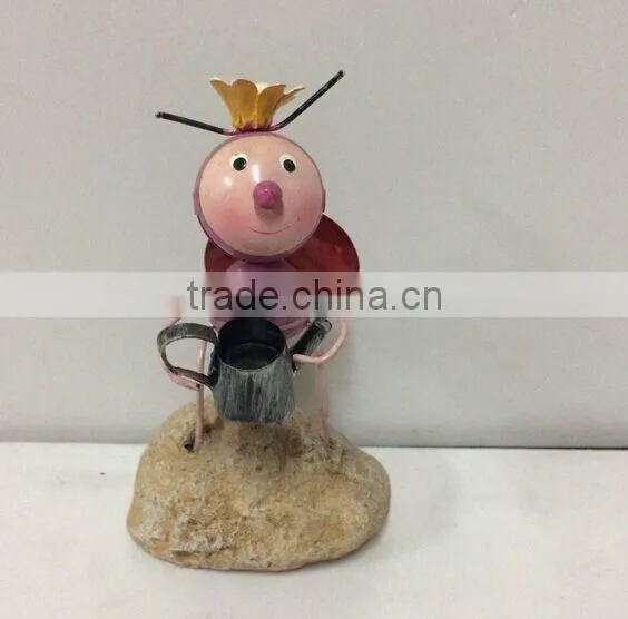 2015 Newest Design Labybug Garden Stakes Metal Ladybug Garden Decoration Garden Stakes Working Ladybug With Flower photo-5