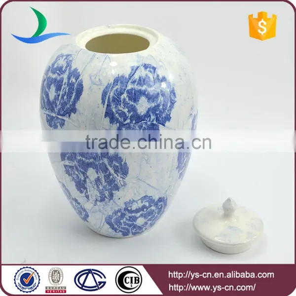 Blue and White Porcelain Style Crackle Glaze Ceramic Homewares Decor photo-2