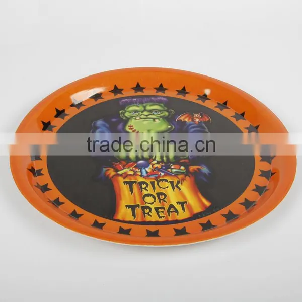 Multicolor Plastic Round Disk/plate for Halloween photo-2