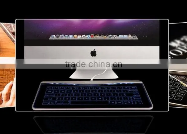 New Transparent Super Thin Glass Touch LED Backlit Universal Wired Keyboard For Windows/IOS/Android/OSX With Gesture Function photo-6
