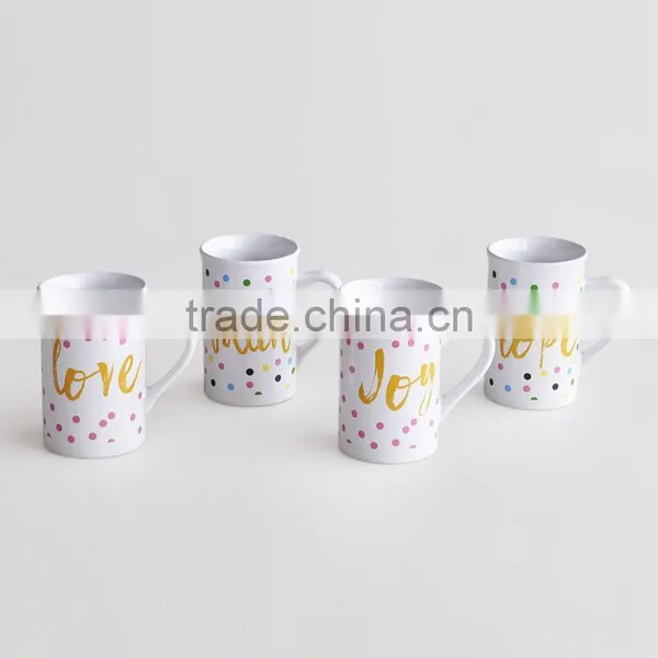 2017 Hot Sale Stoneware Promitional Cheap Coffee Mug With Golden Design Printing photo-2