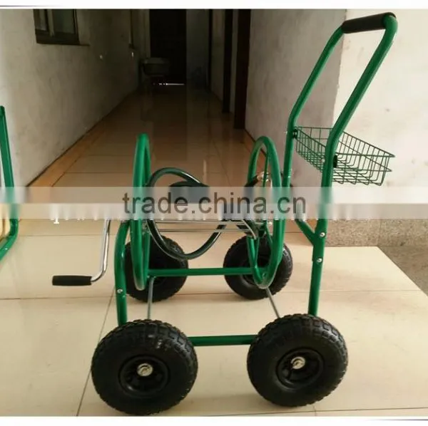 Portable Water Pipe Cart ,metal Four Wheel Garden Hose Reel Cart ,Garden Sprinkler Cart photo-2