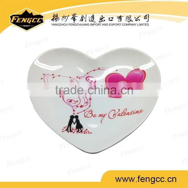 Heart Shape Solid Color 100% Melamine Plate photo-3