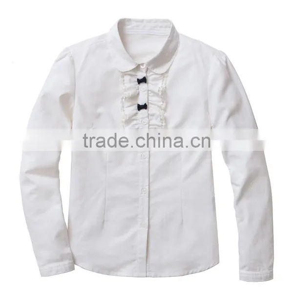 School Girls Cotton Long Sleeve Shirt High School Apparel photo-3