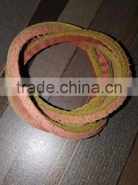 Brown and White Colour Flat Leather Shoe Lace photo-2