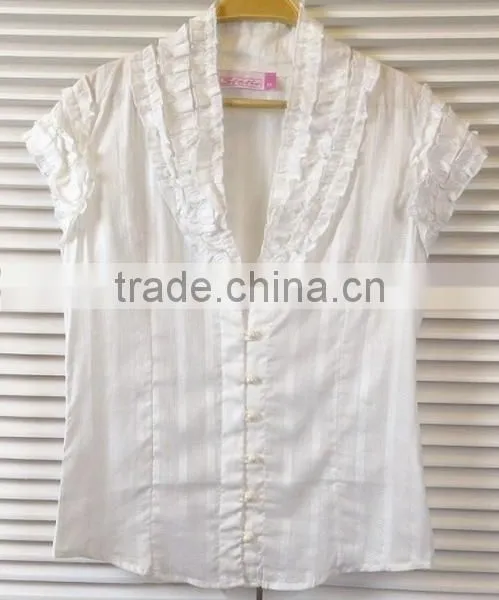 2014 Solid color women cotton shirts