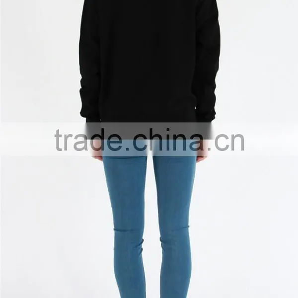 Cheap Blank Pullover Black Plain Wholesale Crewneck Sweatshirt photo-3