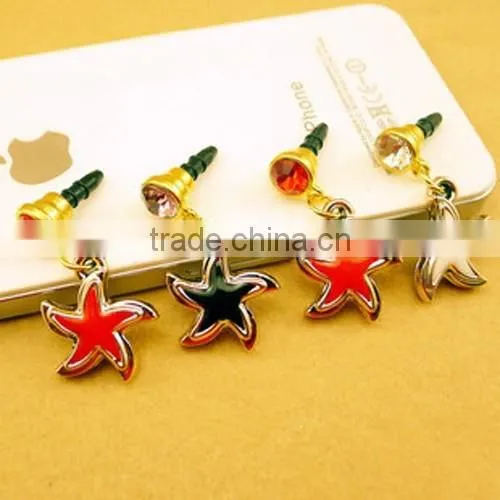 Beautiful Star Pattern Pendant Phone Charms Metal Round Charm Dustproof Jewelry With Crystals photo-6