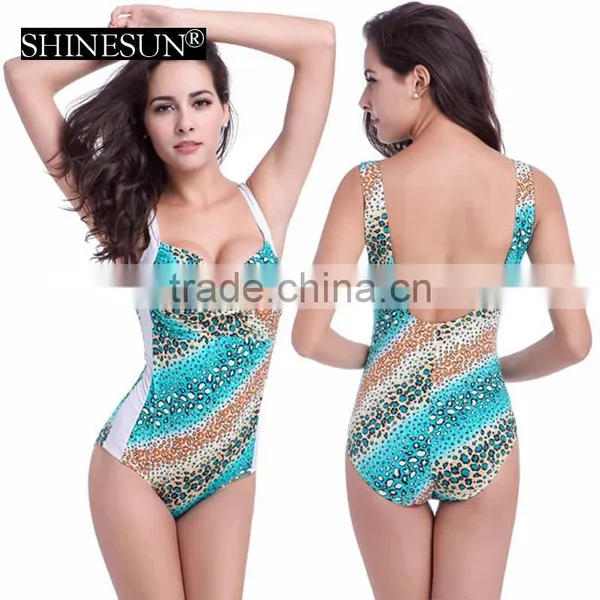 2017 One Piece Dot Printed Swimsuit Spell Color Swimsuit Swimwear Kids Girl photo-3