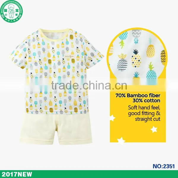 Wholesale Soft Touch Bamboo Fiber Baby Sleepsuit Children Pajamas for Summer photo-4