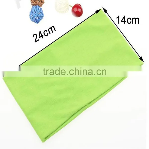 Candy Color Women Yoga Wide Elastic Towel Headband In Stock photo-2