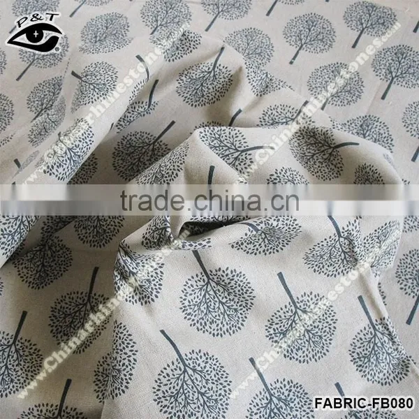 Japanese Style Linen Fabric Tree Pattern Fabric For Curtain Sofa Table Clothing photo-2