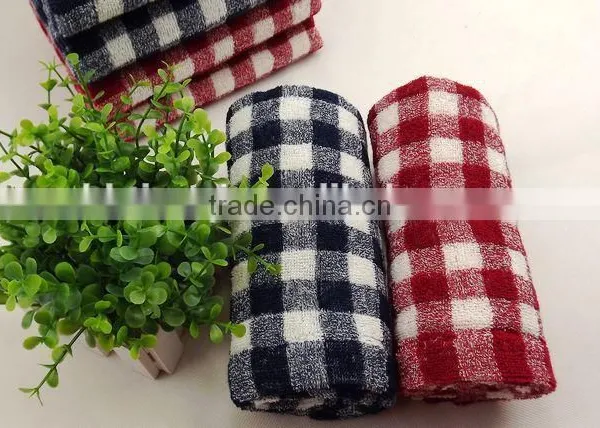 Sale 100% Cotton Blue Grey Check Bath Towel/big and Soft Hotel Bath Towel photo-3