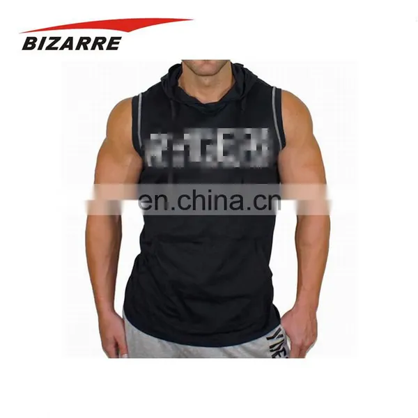 Manufacturing Dry Wicking Customized Logo Sleeveless Bodybuilding Hoodie photo-3
