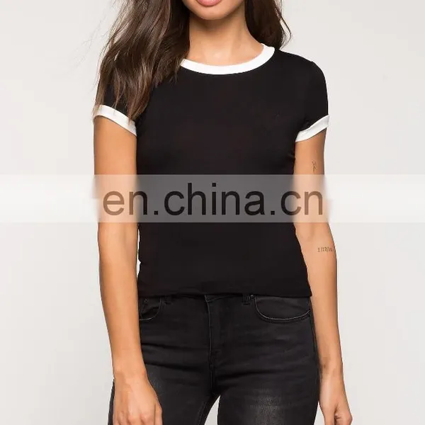 China t Shirt Manufacturer Wholesale Plain Round Blank Black t Shirt photo-4
