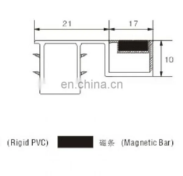 PVC Magnetic Shower Door Seal Strip for 180 Degree Malposition Glass Doors photo-2
