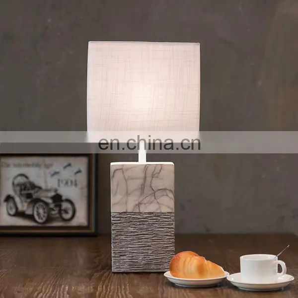 Creative Design Cuboid Pillar Vintage Embossed Luxury Table Light Custom White Desk Lamp for Home Decor photo-5
