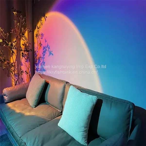 Factory Red Colorful Projector Light Nordic RGB Halo Smart Sunset Projector. Lamp Rainbow Sunset Projection Floor Lamp