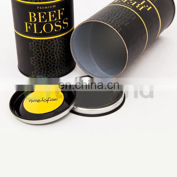 Paper Tube Food Grade Cookies Tin Container Small Gold Round Box photo-5