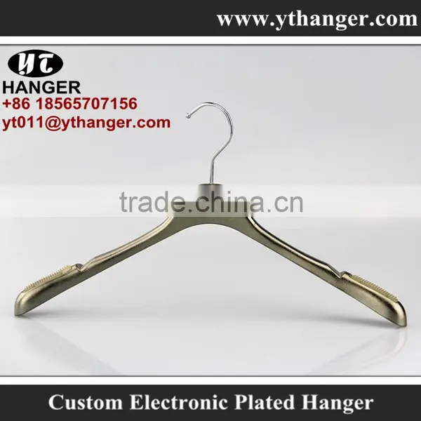 IMY-360 Electric Plating Flocking Hangers Black Top Shiny Hanger photo-2