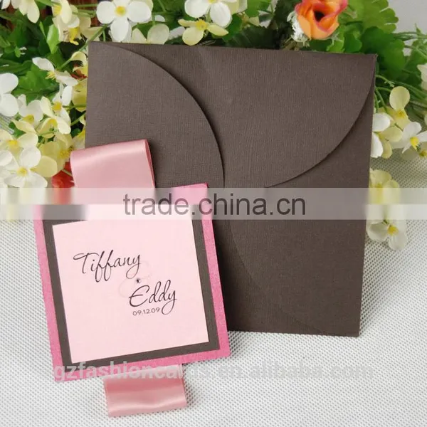 Personalized Korean Square Shaped Glossy Wedding Invitations photo-2