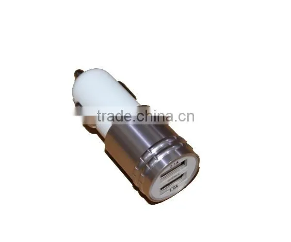2 Port Micro USB Auto Charger Portable Cell Phone Charger Bullet With Three Color Base photo-2