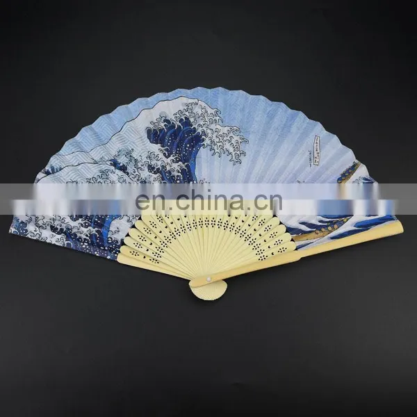 Custom Decorations Single-sided Folding Fan Bamboo Silk Cloth Lady Fan With Tassels photo-2