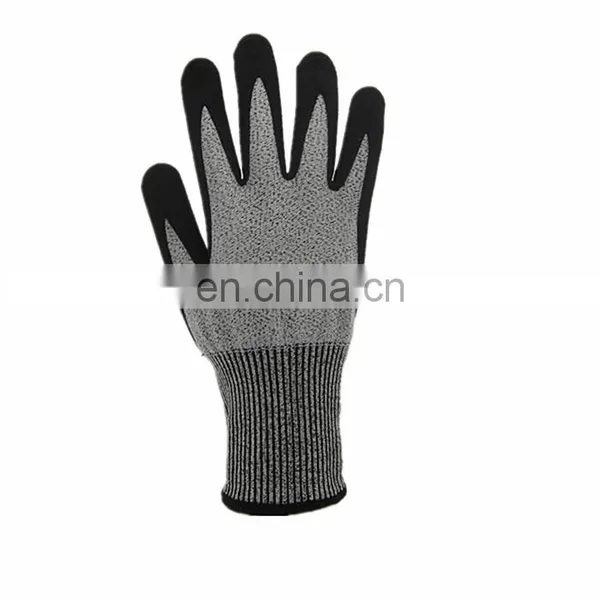 Palm Dipped Guantes Cut Gloves EN388 4343 HPPE Sandy Nitrile Flexible, Cut Resistant 1 Pair in 1 Pp Bag, 100pairs in 1 Carton photo-2