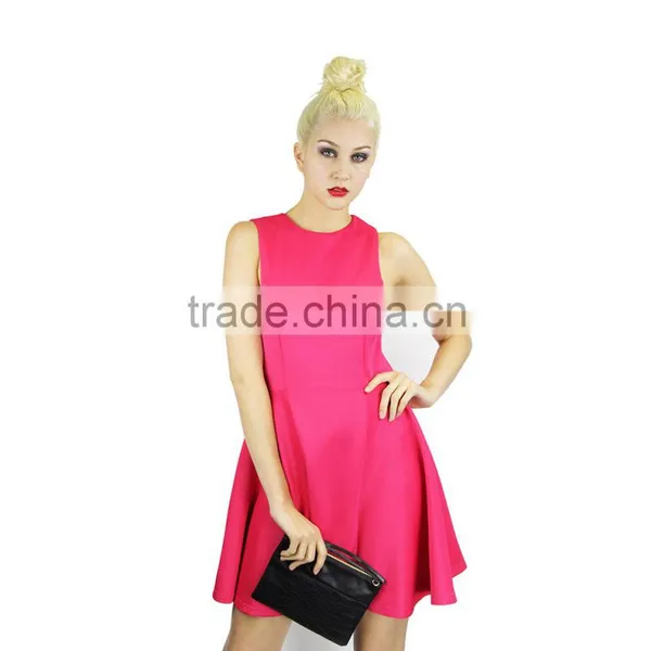 Flare Design Fashion Dress Summer Casual Dress Stretch Knitted Fabric Sleeveles Evening Dress photo-2
