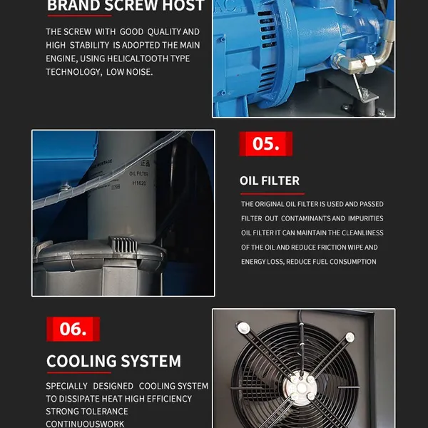 Screw Air Compressor 20HP Oil-Free Air-Cooled for Industrial Pneumatic Tools High Efficiency 0.8MPa SCAIR photo-3