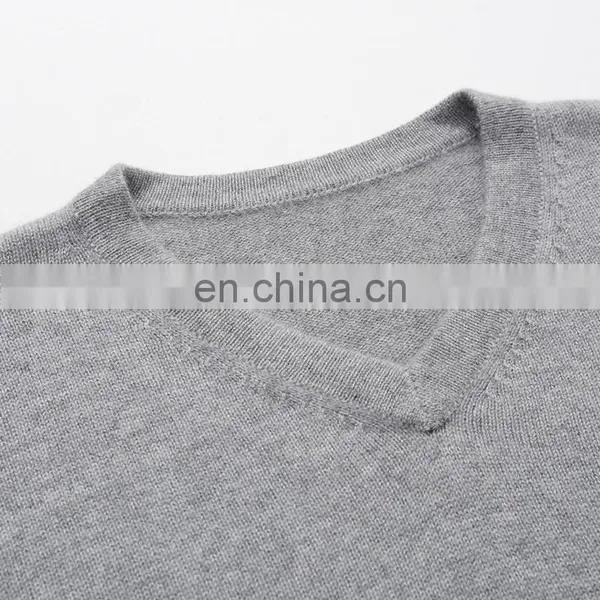 Customizable 100% Cashmere V-Neck Pullover High Quality Knitted Side Split Sweater Plus Size Casual for Winter & Autumn photo-4