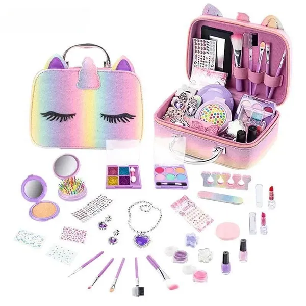 Popular Kids Cosmetics Makeup Set Include Kids Nail Polish Children Eyeshadow Pretend Cosmetic Toys for Kids Girls Beauty Set photo-4