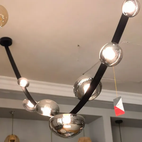 Maso Light Modern Leather Strap Glass Bubble Pendant Light - Fixed Multi-Arm Design