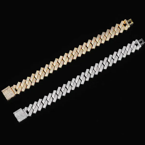 Row Full Diamond Bubble Cuban Bracelet 10/13/18/20/22MM CZ Stone Iced Out Hip Hop Jewelry Cuban Bracelet Women Men photo-3