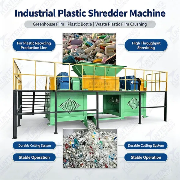 Aluminum Wood Shredder Chipper for Industrial Fiberglass Shredding Plastic Bottle Crusher Roller Crushing Machine EPC