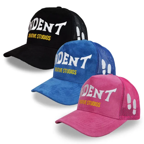 5 Panel Suede Trucker Hat Custom Embroidery Logo Trucker Hats Suede Mesh Trucker Hat